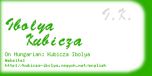 ibolya kubicza business card